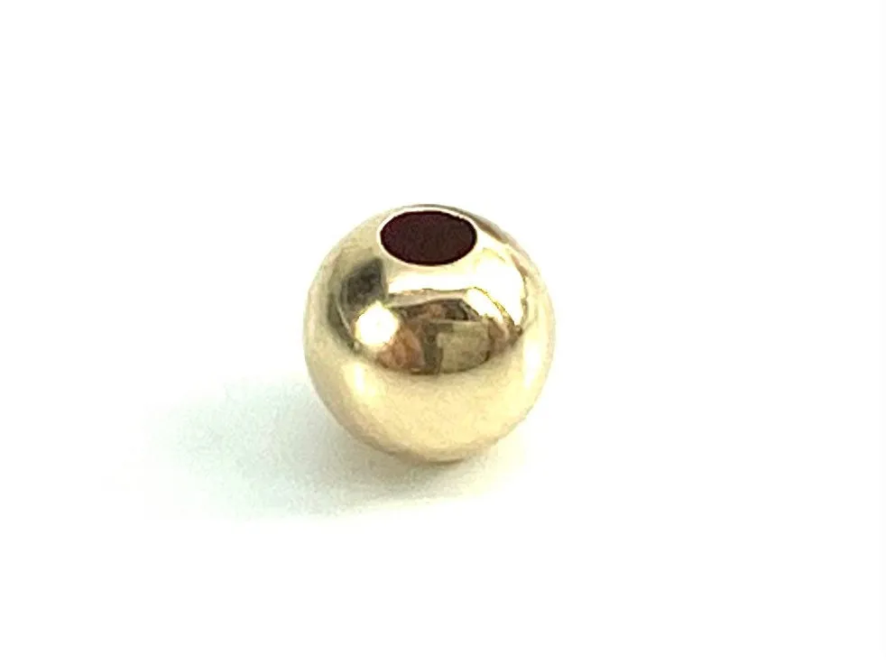 14K Solid Gold 4mm Round Beads, Sku#11-05-7040