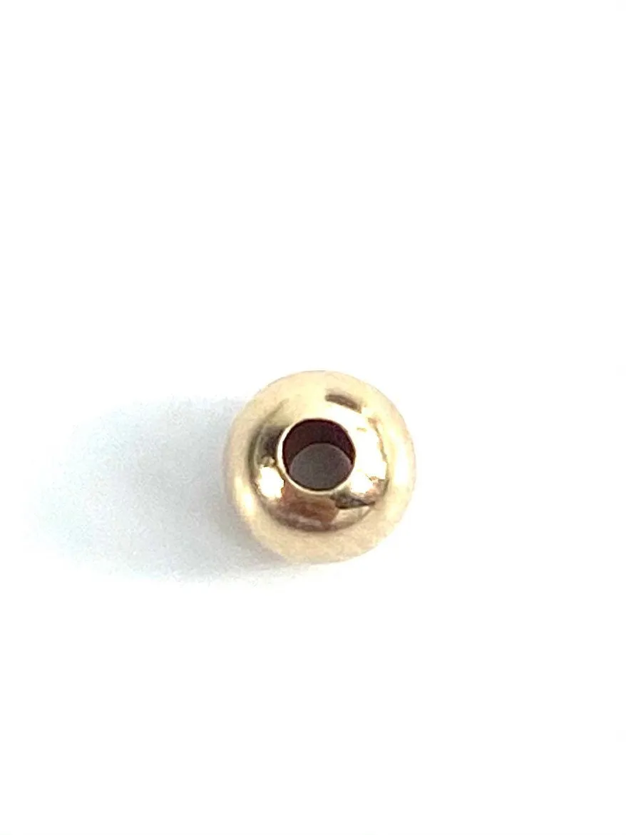 14K Solid Gold 4mm Round Beads, Sku#11-05-7040