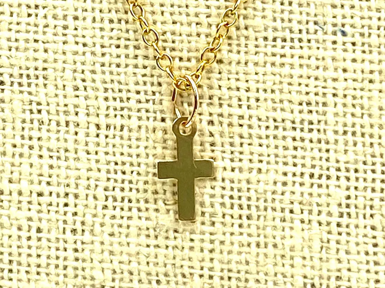 14K Solid Gold Cross , Sku#21-C