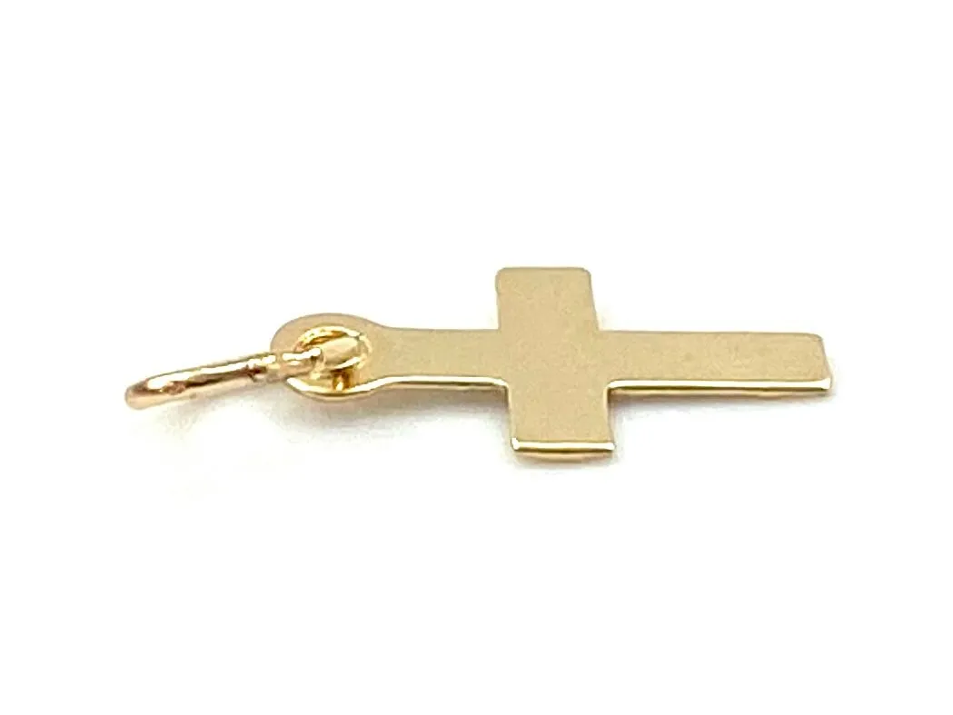 14K Solid Gold Cross , Sku#21-C