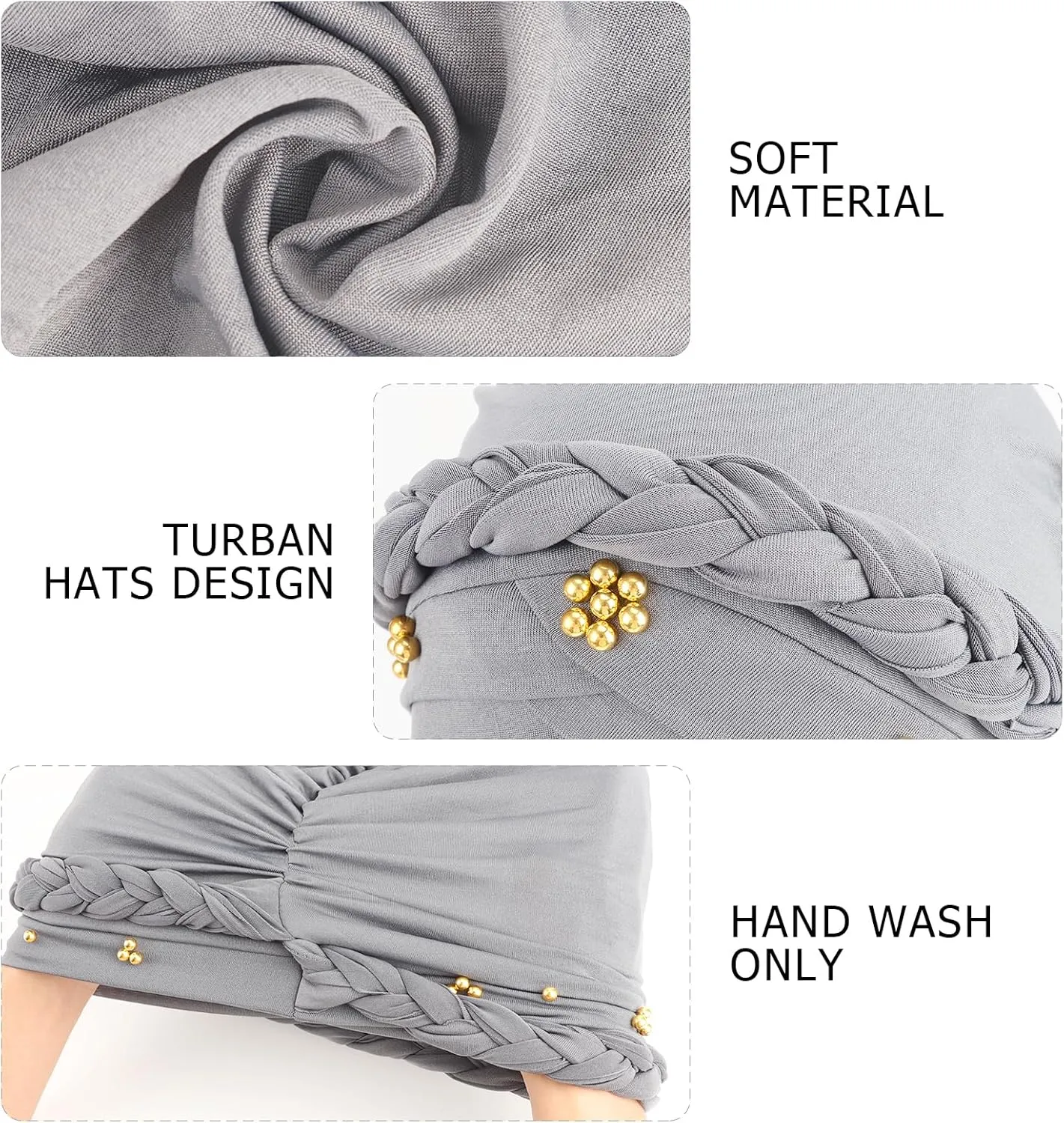 African Women Turban Caps Pre-Tied Twisted Turbans Head Scarf for Women Hair Wraps Cover Beanie Cancer Chemo Headwear
