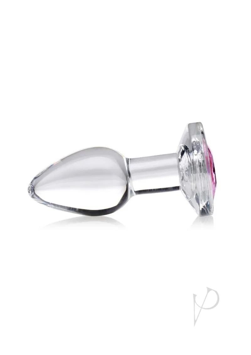 Booty Sparks Pink Gem Glass Anal Plug Sm