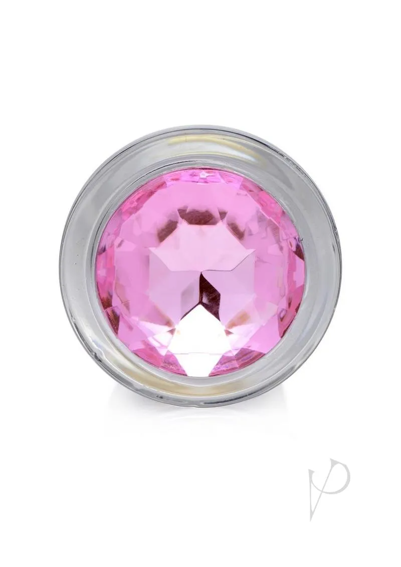 Booty Sparks Pink Gem Glass Anal Plug Sm