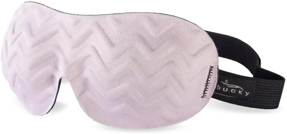 Bucky Ultralight Travel & Sleep Chevron Eye Mask, Peony Pink, One Size