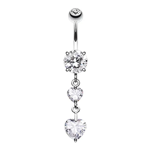 Dixi Crystal Heart Belly Ring