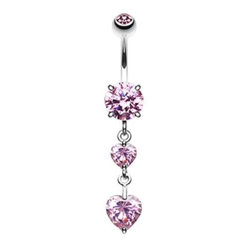 Dixi Crystal Heart Belly Ring