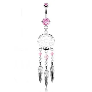 Dreamcatcher Belly Ring - Pink