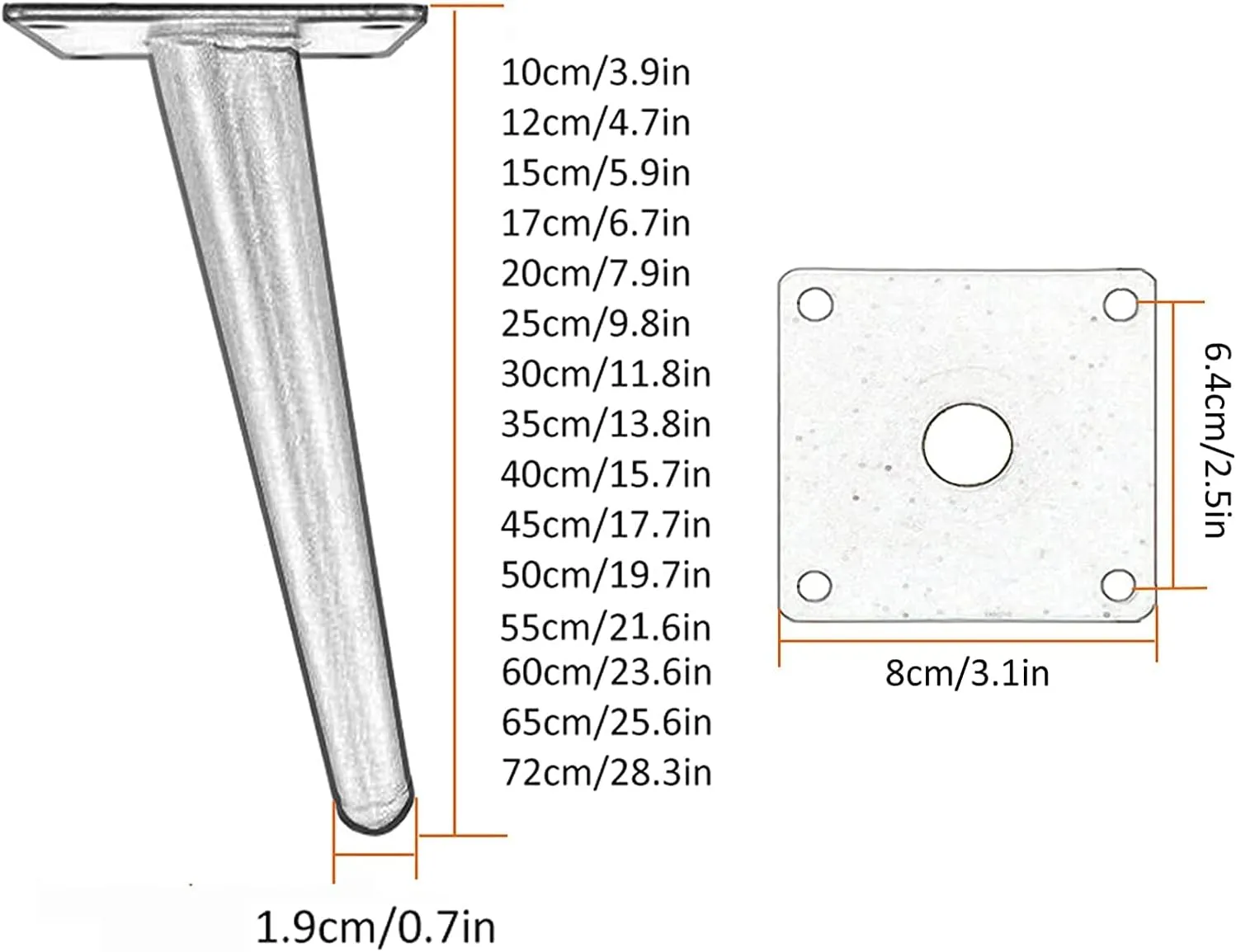 EZZON 4 Pieces Furniture Support Legs, Thickened Sofa feet, Heavy Metal Legs, TV Cabinet feet, Hardware Foot Accessories, for Coffee Table, Bathroom,Gold-35cm/13.8in