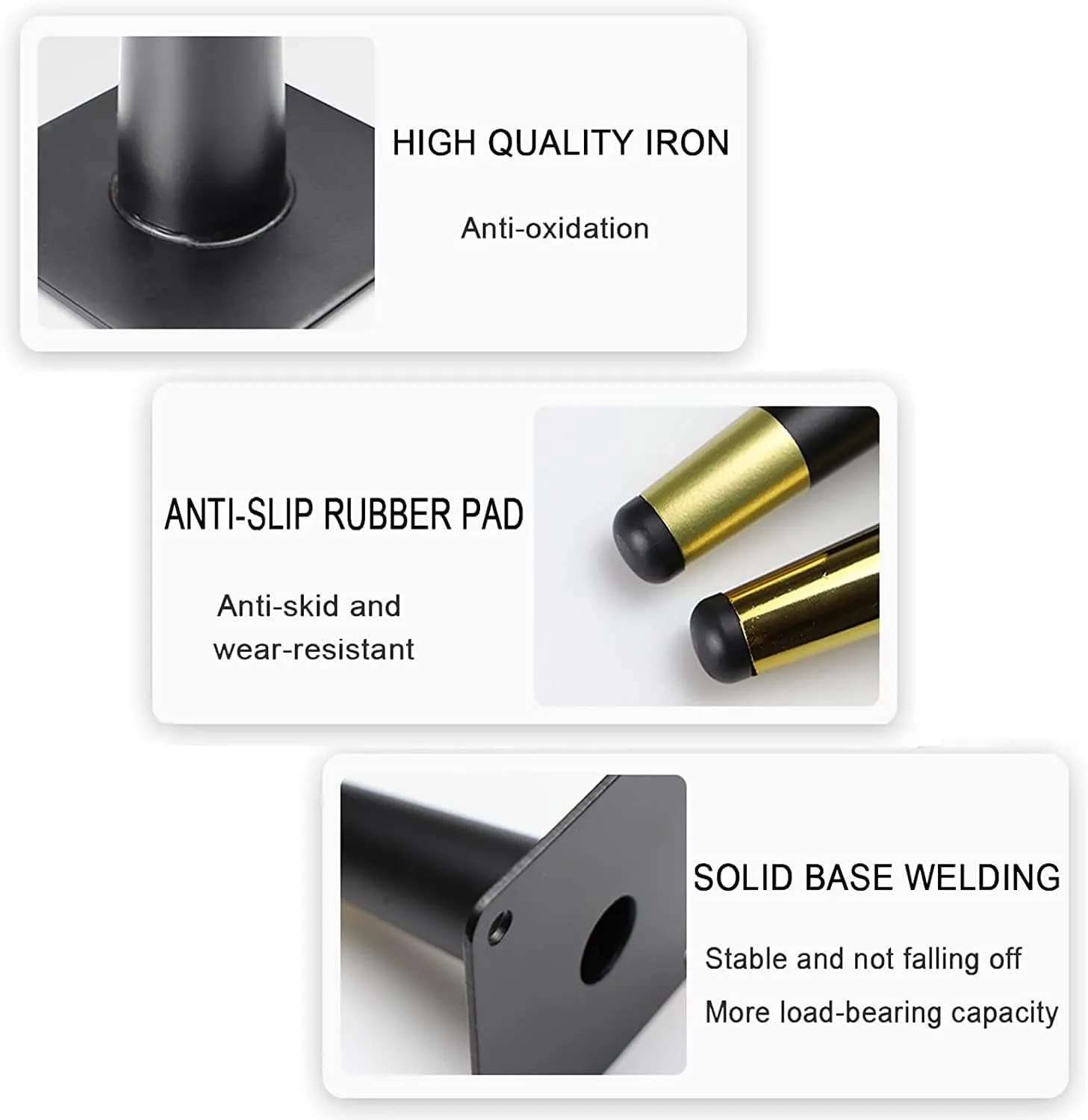 EZZON 4 Pieces Furniture Support Legs, Thickened Sofa feet, Heavy Metal Legs, TV Cabinet feet, Hardware Foot Accessories, for Coffee Table, Bathroom,Gold-35cm/13.8in