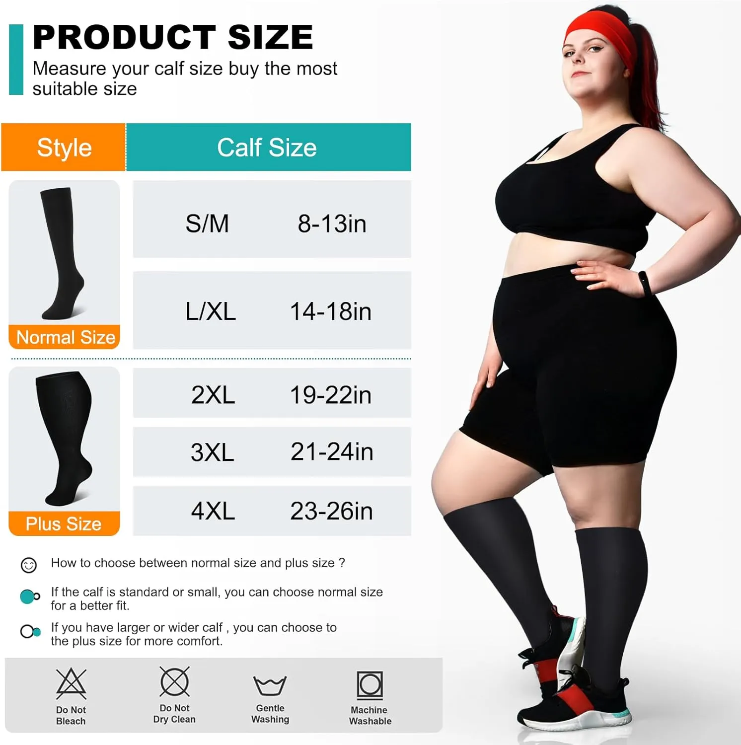 Genovega 3 Packs Wide Calf Compression Socks for Women Men Knee Hight S/M-4XL for Gifts
