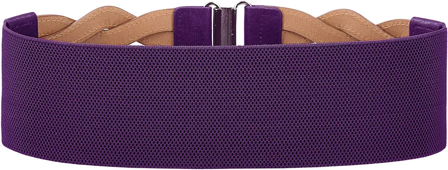 GRACE KARIN Women's Elastic Wide Belts Vintage Stretchy Belt Retro Fashion Cinch Belts for Dresses