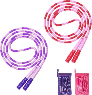 Leeboom Jump Rope, Adjustable Length Tangle-Free Segmented Soft Beaded Skipping Rope, Fitness Jump Rope for Kids, Man, and Women Weight Loss 9.2 Feet