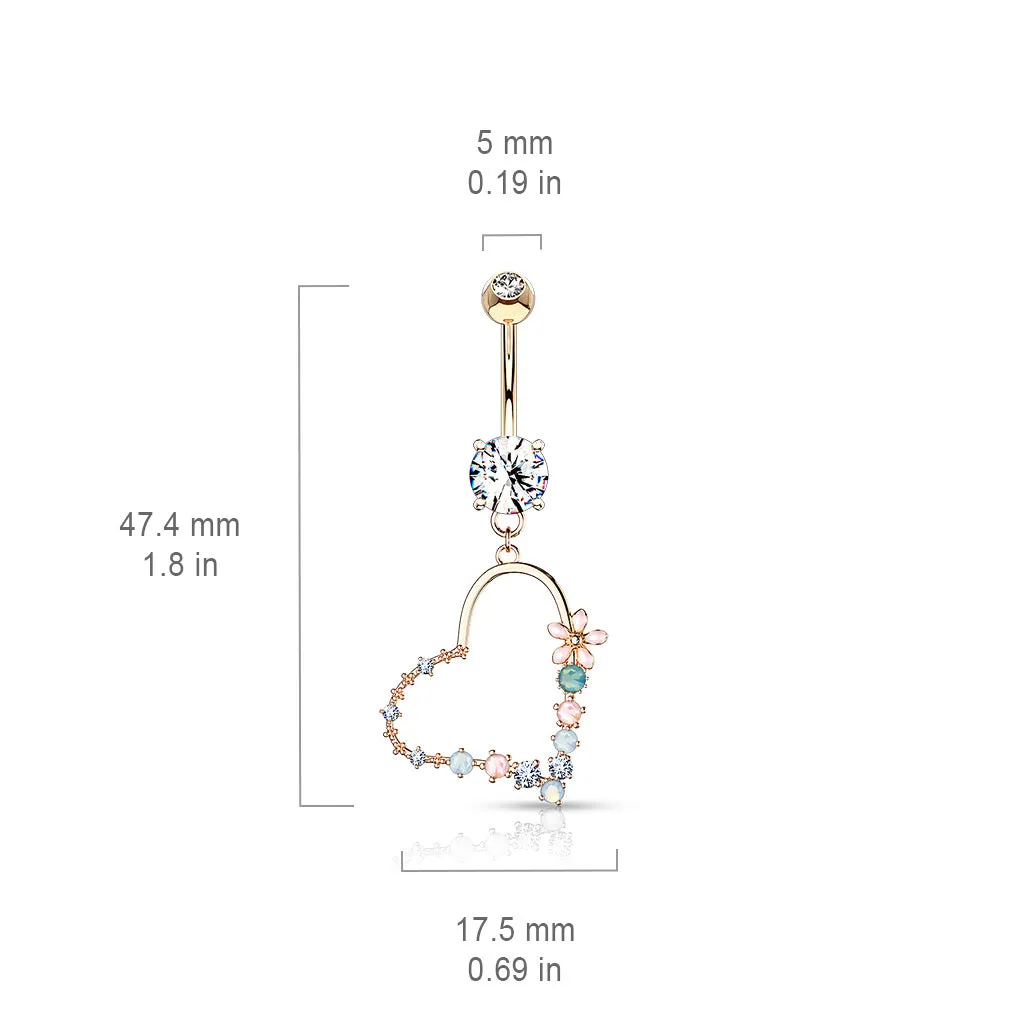 Love Matrix Belly Dangle with Rose Gold Plating