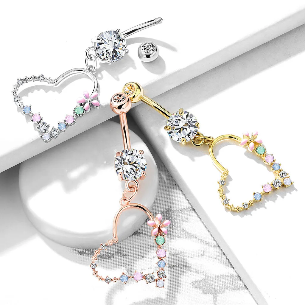 Love Matrix Belly Dangle with Rose Gold Plating