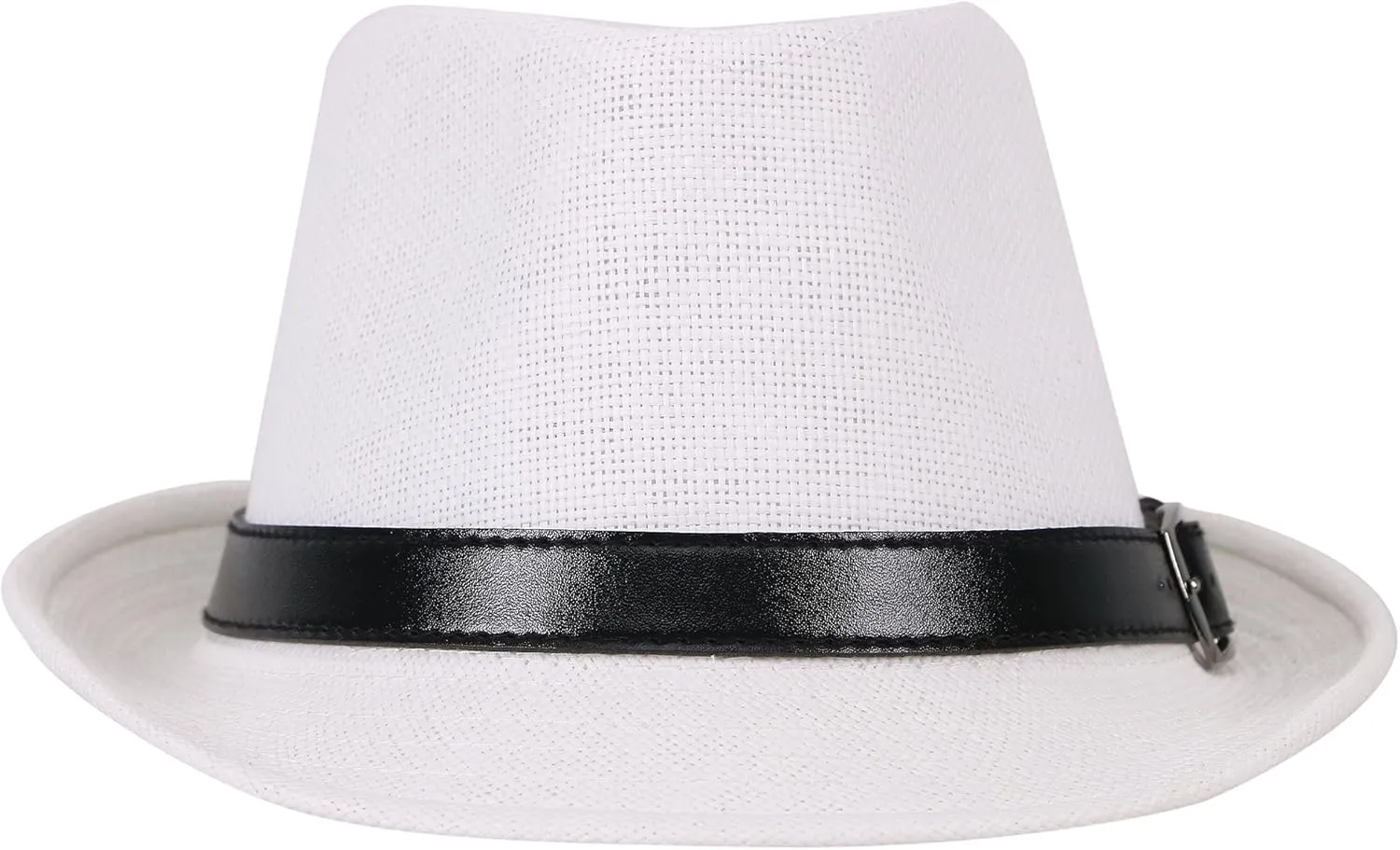 Men & Women's Miami Structured Straw Fedora Hat w/PU Leather Band