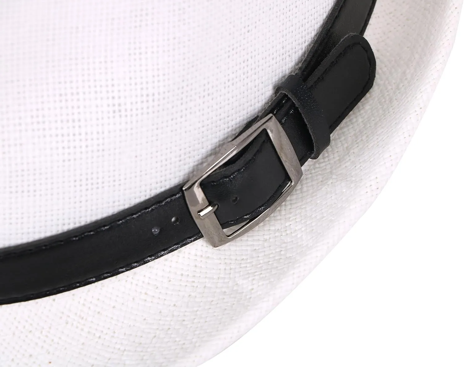 Men & Women's Miami Structured Straw Fedora Hat w/PU Leather Band