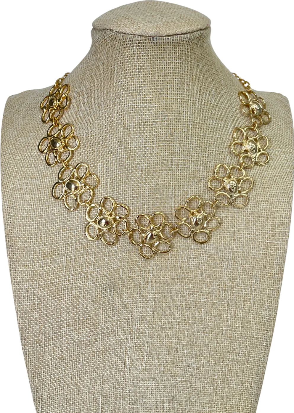 Metallic Flower Detailed 2-piece Necklaces And Earrings Set