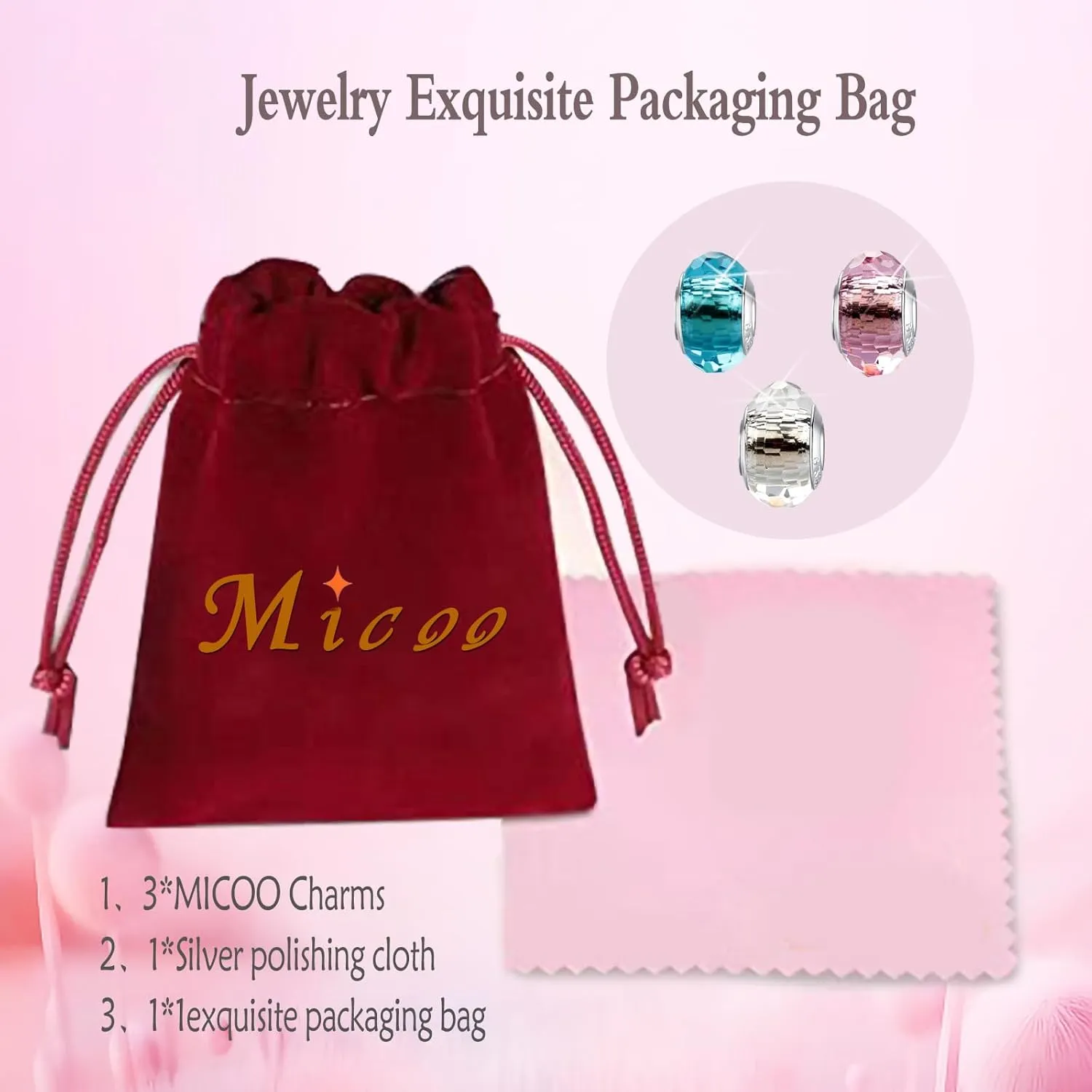 MICOO 925 Sterling Silver Charms for Bracelets,Fashion DIY Dangle Pendants Beads Simulated Birthstone Charms,Birthday Gifts for Women