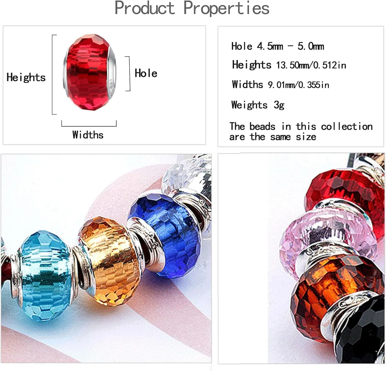 MICOO 925 Sterling Silver Charms for Bracelets,Fashion DIY Dangle Pendants Beads Simulated Birthstone Charms,Birthday Gifts for Women