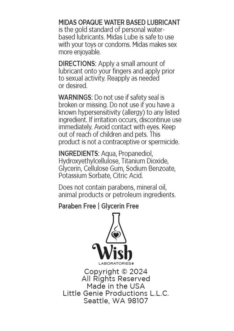 Midas Water Based Opaque Lubricant
