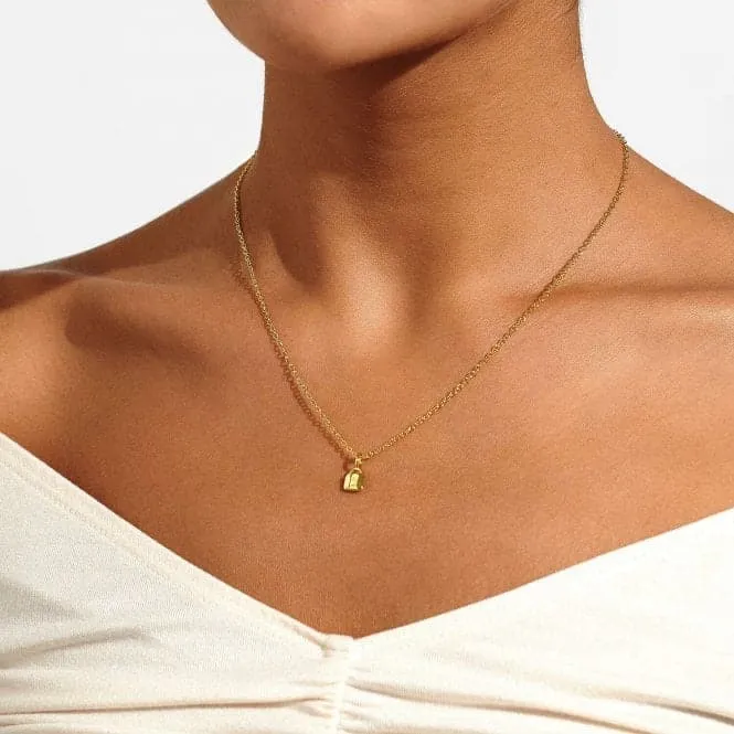 Mini Charms Lock Gold Plated 46cm   5cm Necklace 7046