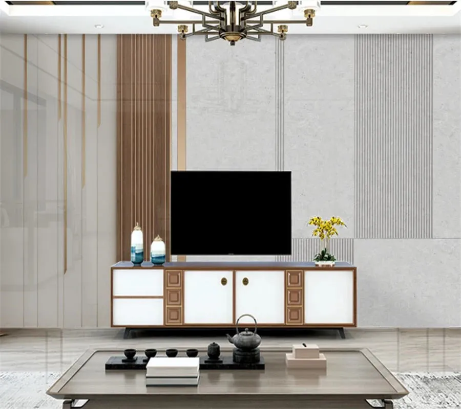 Modern Grille Wood Grain Striped Wallpaper