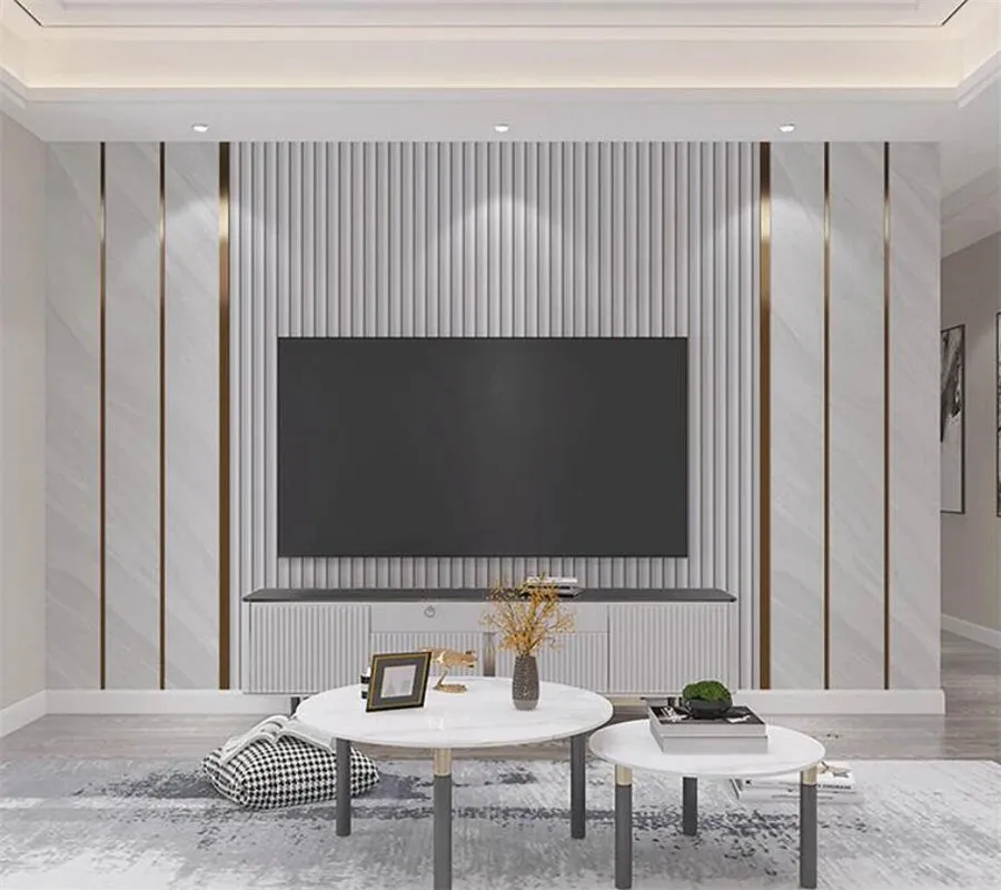 Modern Grille Wood Grain Striped Wallpaper