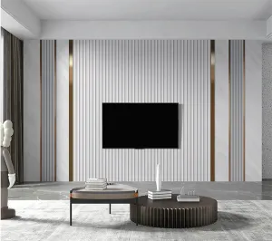 Modern Grille Wood Grain Striped Wallpaper