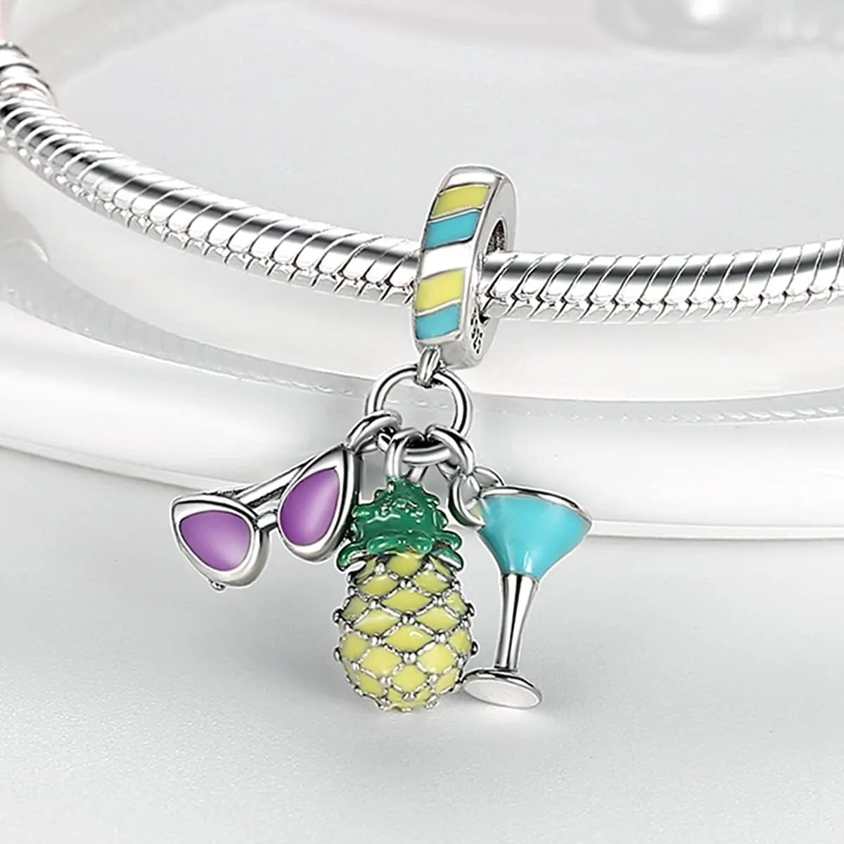 MULA 925 Sterling Silver Charms for Bracelets and Necklaces Lipstick and Bag Dangle Pendants Tower Camera Beads Jewelry Charms for Women