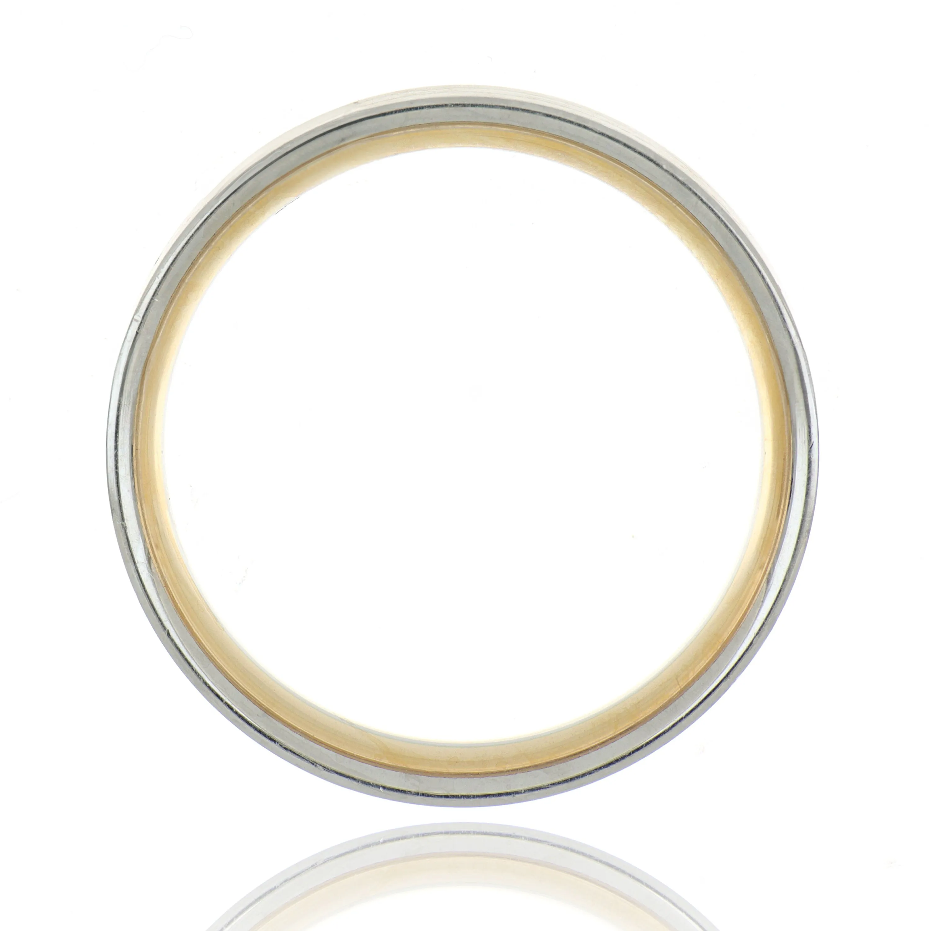 Platinum and 18k Rose Gold Striped Men's Wedding Band