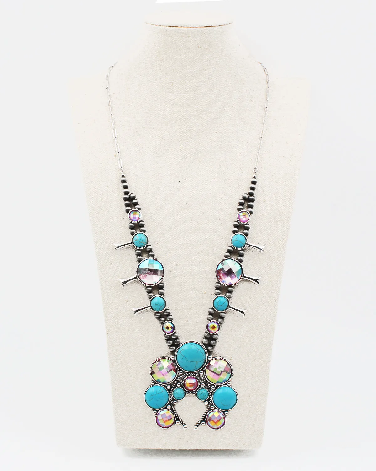 Southwestern Squash Blossom Statement Necklace