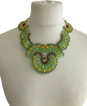 Teria Yabar Green Beaded Necklace One Size