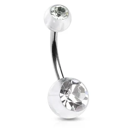 Translucent Duo Gem Acrylic Belly Bar