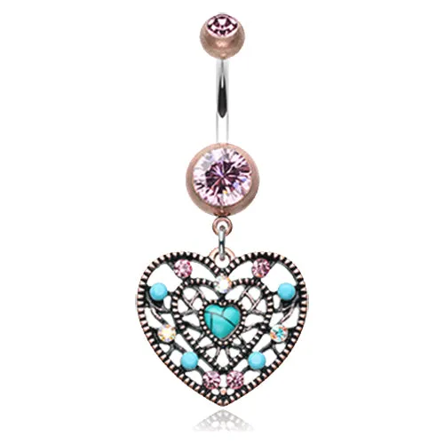 Vintage Turquoise Romance Belly Ring
