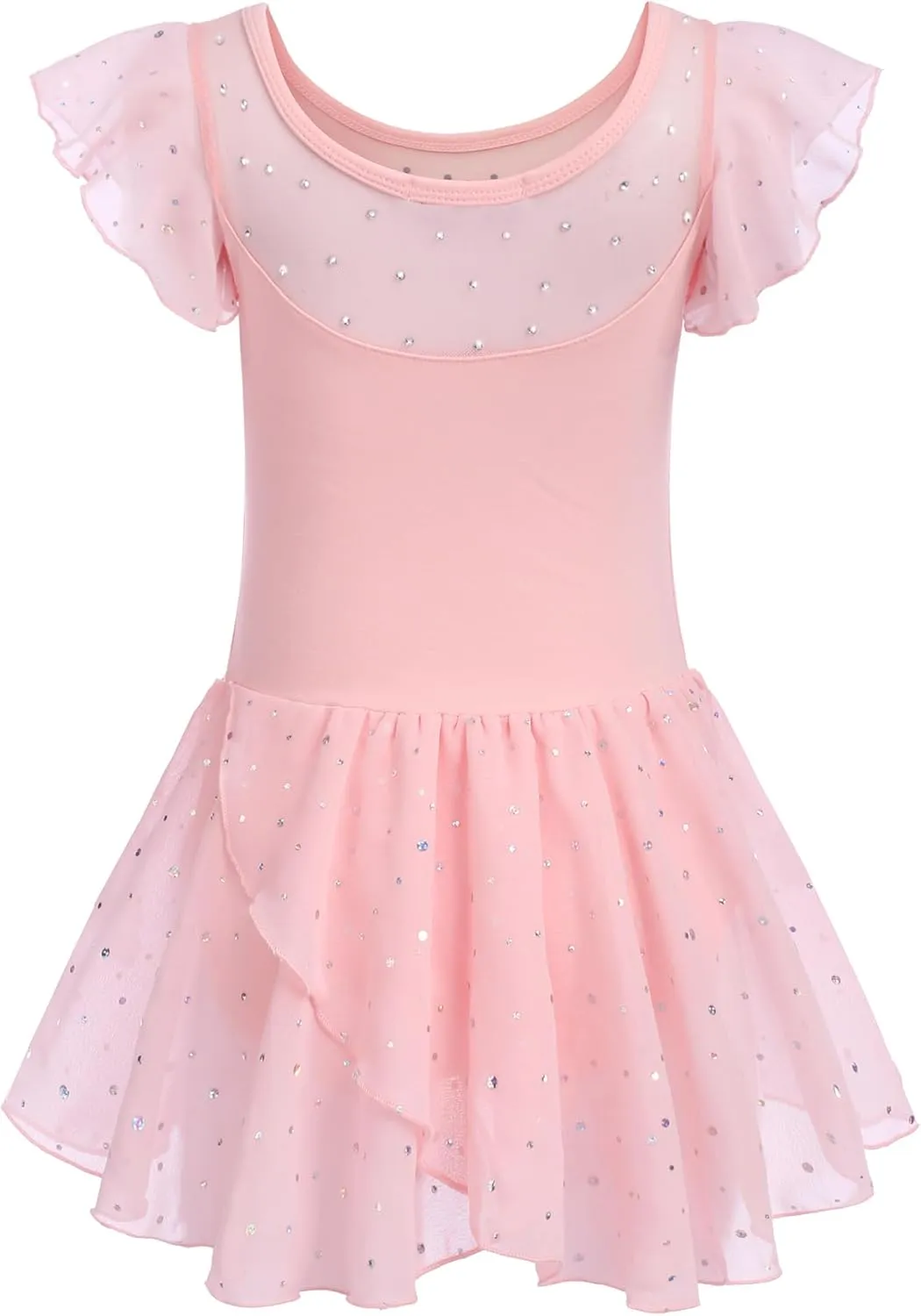 Zaclotre Girls Ballet Leotards Ruffle Sleeve Sparkle Dance Leotard Toddler Ballerina Dress Outfits