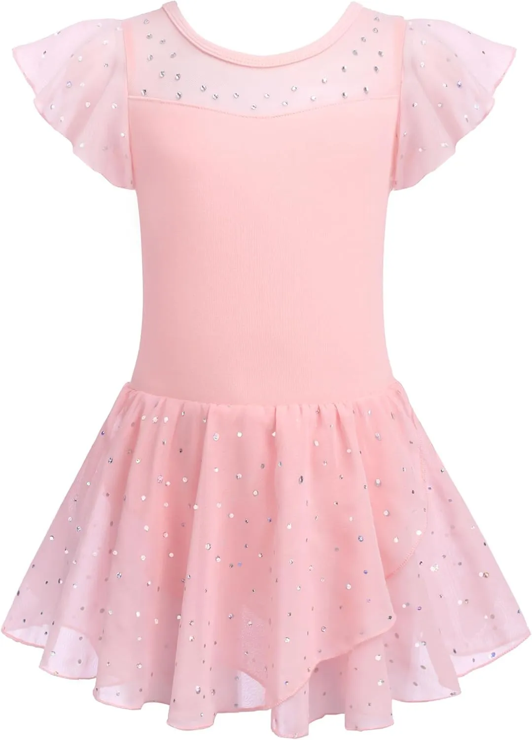 Zaclotre Girls Ballet Leotards Ruffle Sleeve Sparkle Dance Leotard Toddler Ballerina Dress Outfits