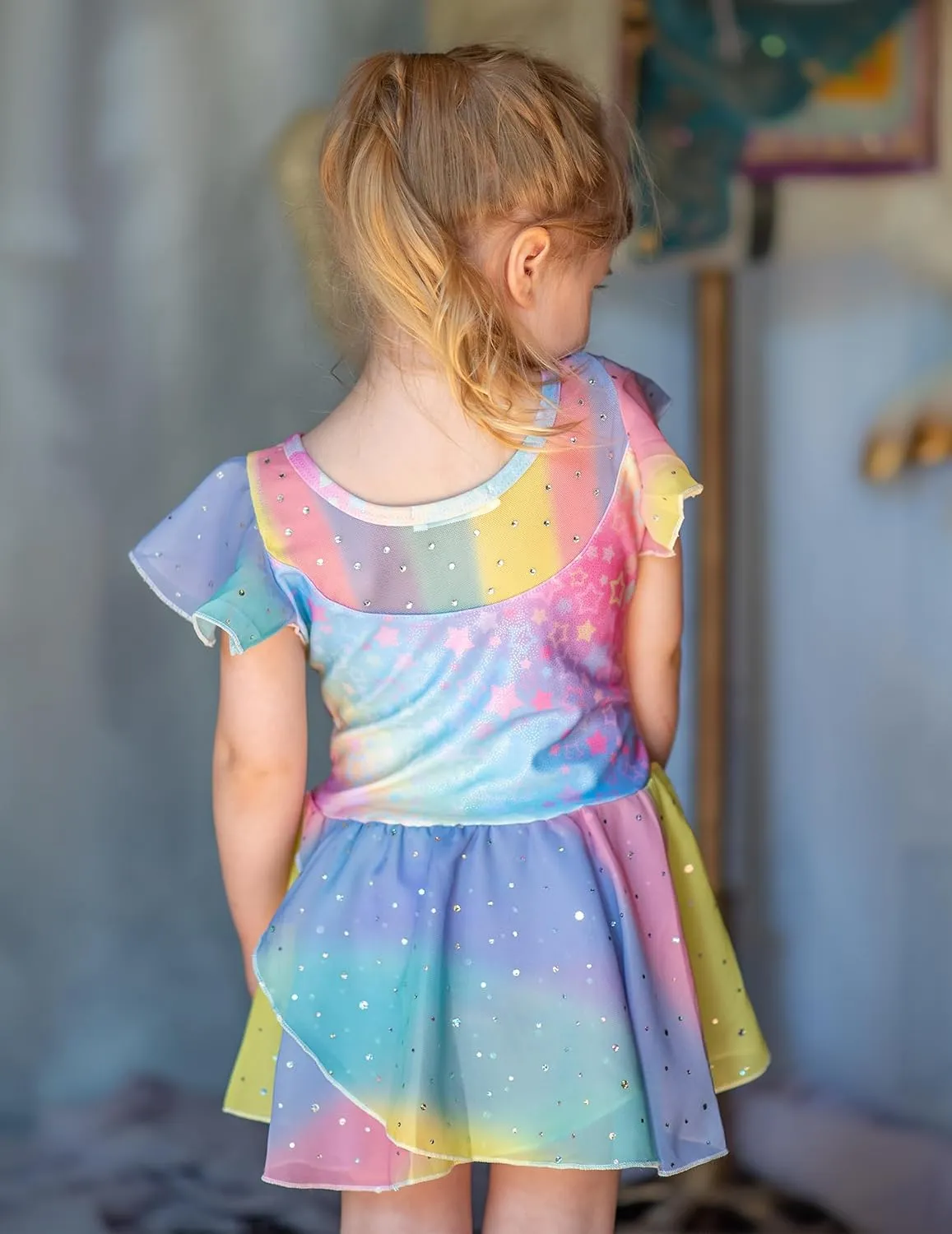 Zaclotre Girls Ballet Leotards Ruffle Sleeve Sparkle Dance Leotard Toddler Ballerina Dress Outfits