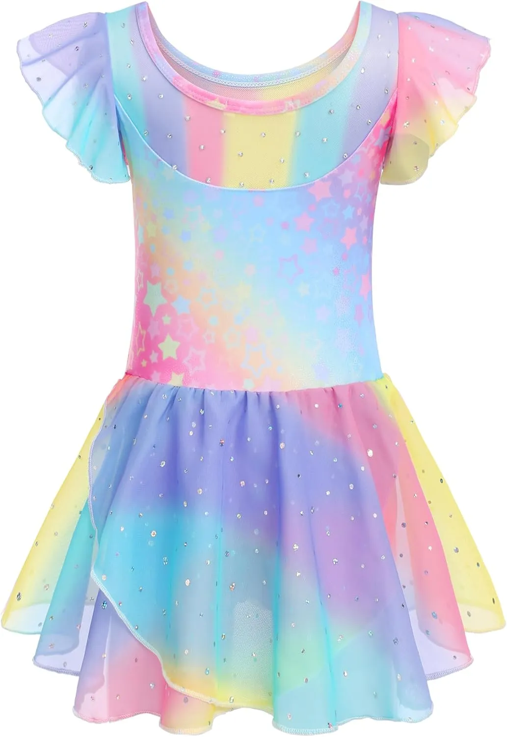 Zaclotre Girls Ballet Leotards Ruffle Sleeve Sparkle Dance Leotard Toddler Ballerina Dress Outfits